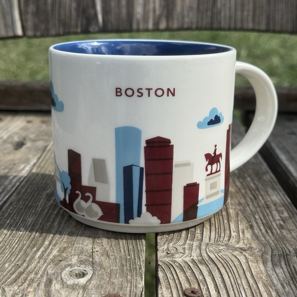 Starbucks Boston You Are Here Collection 14oz Mug Blue Interior